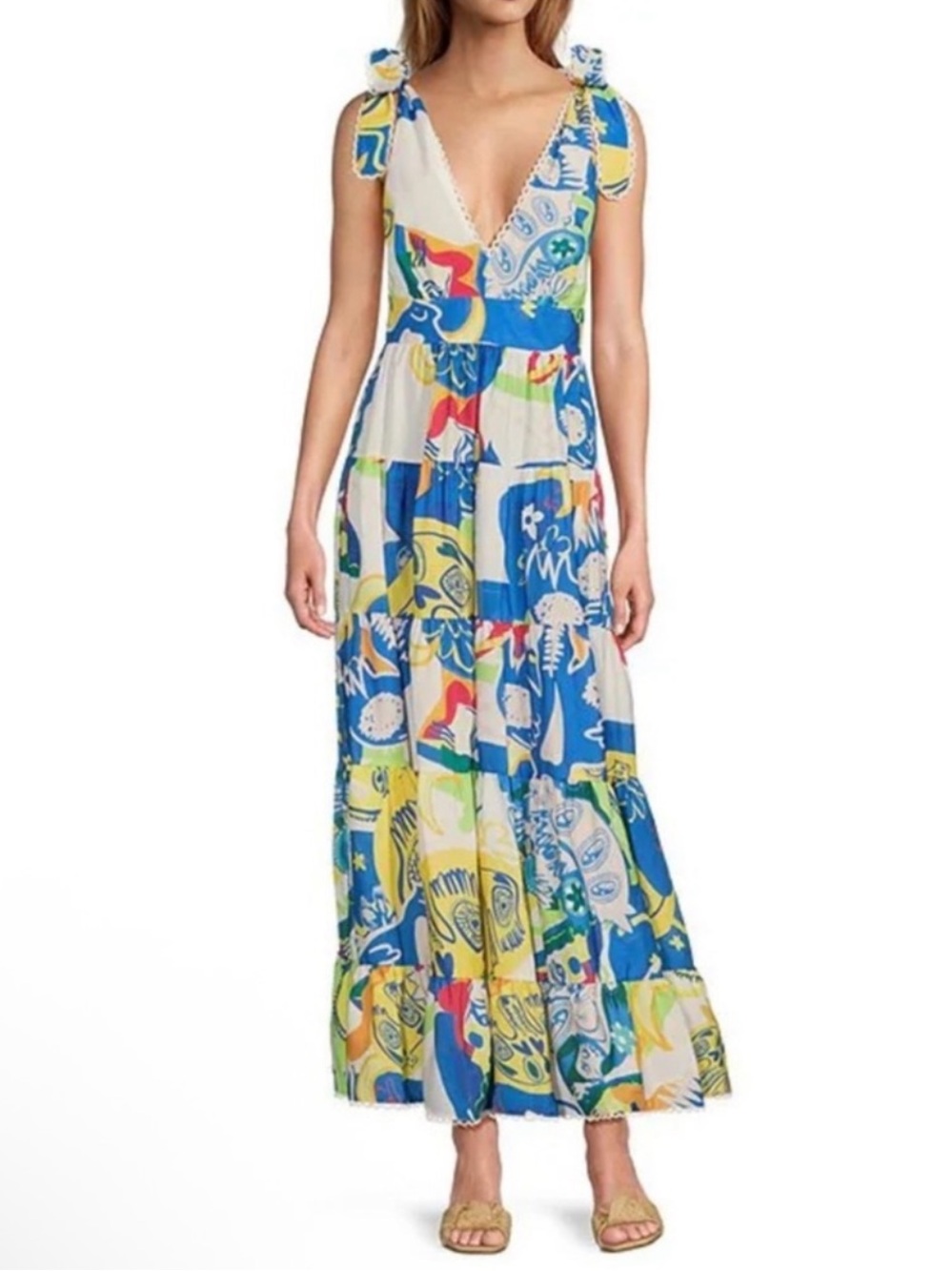 NWT Chelsea & Violet Cecily Printed Empire Waist V-Neckline Sleeveless Maxi